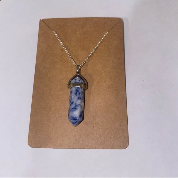 Blue Spot Jasper Real Stone Necklace - Picture 2 of 3